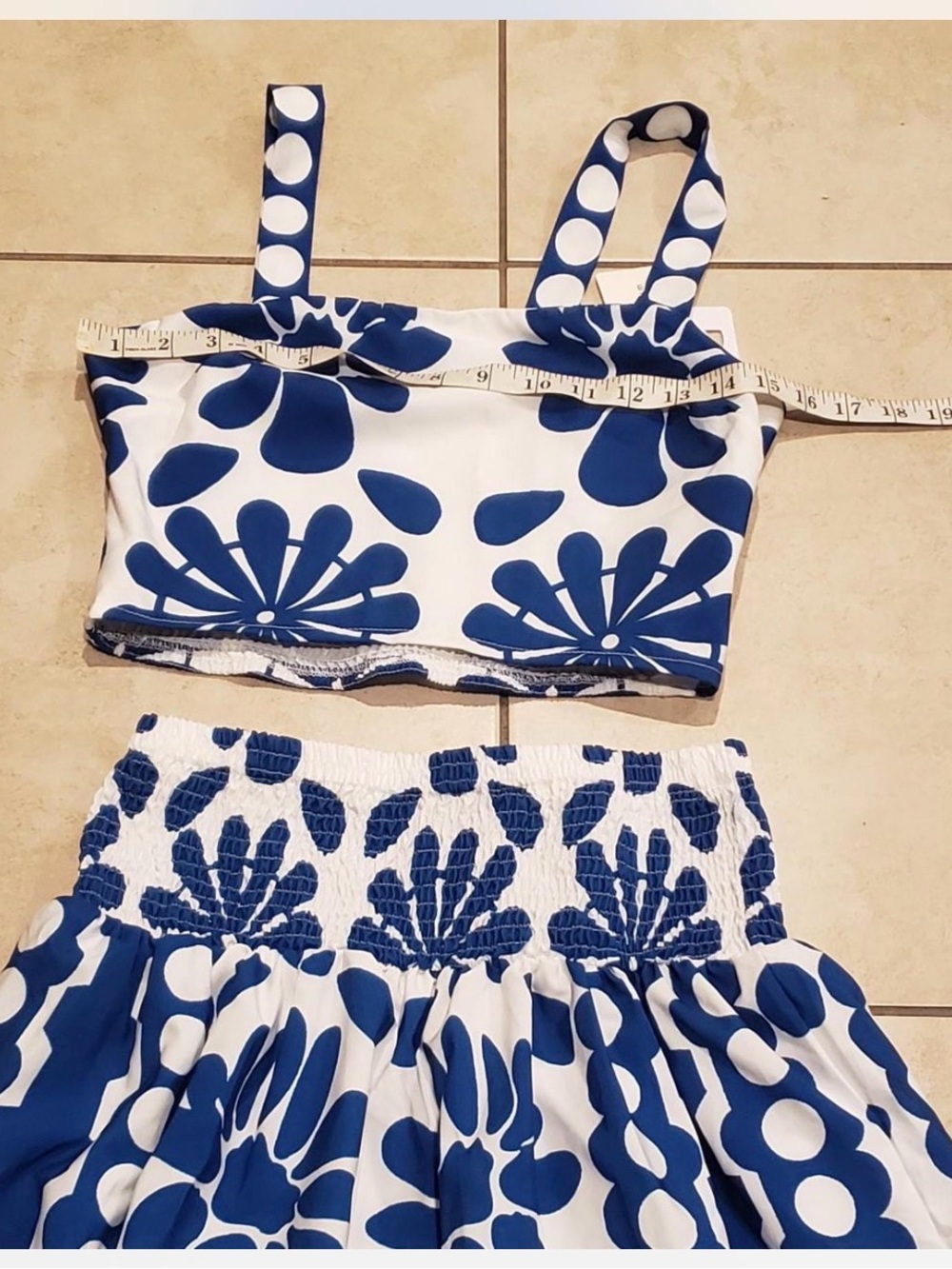 Commense Floral print cami Top & Smocked Skirt Set - Picture 4 of 8